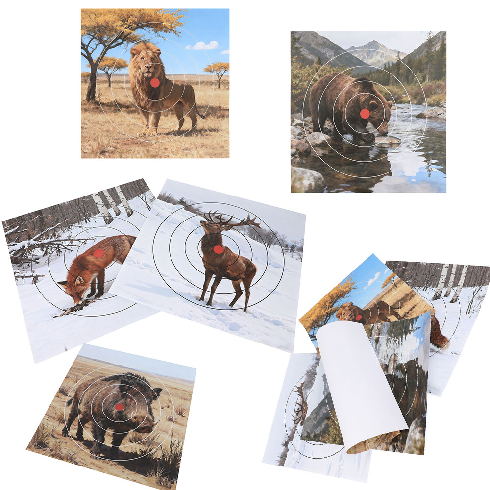 Archery Target Face - 40x40cm Shooting Target Paper Wild Animal