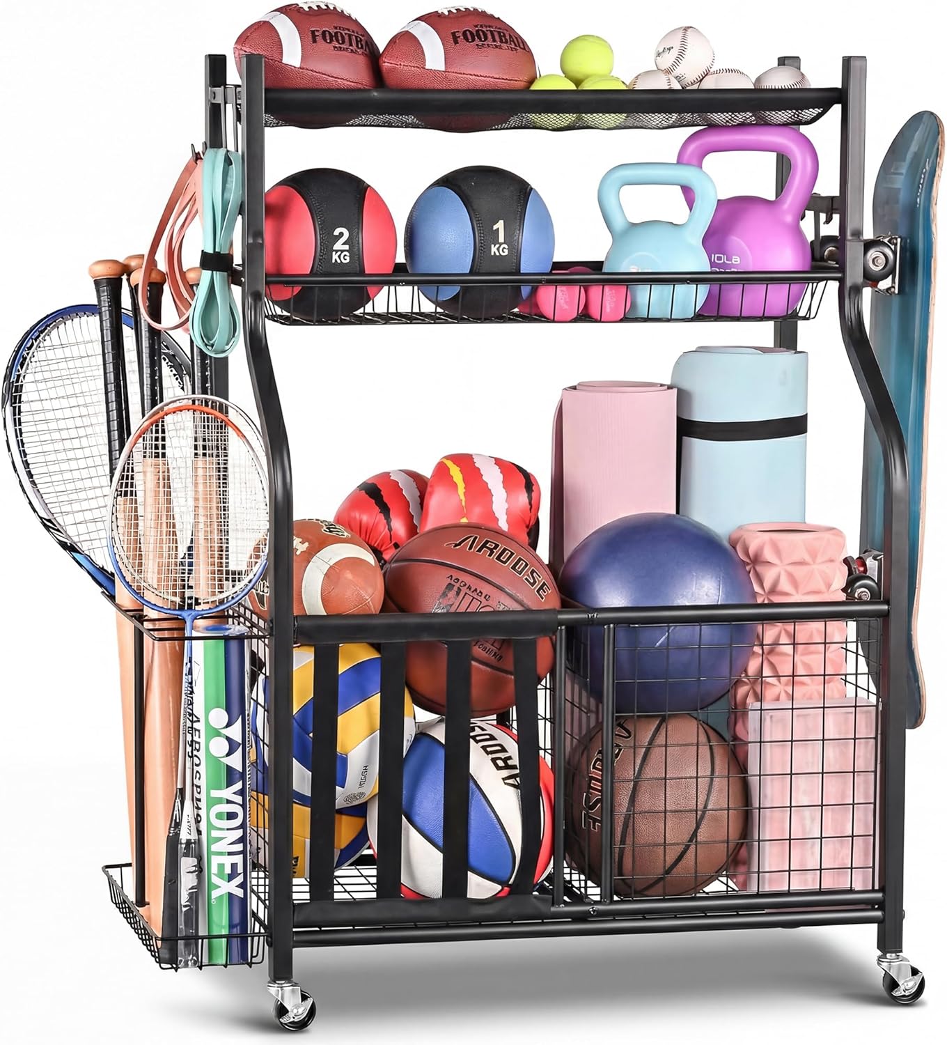 Sports Equipment Rack - Sports Equipment Storage Rack for Garage,