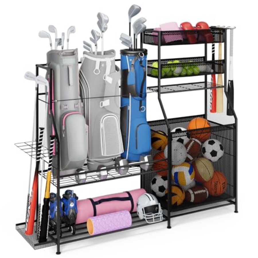 Sports Equipment Golf - Garage Sports Equipment Organizer for 3