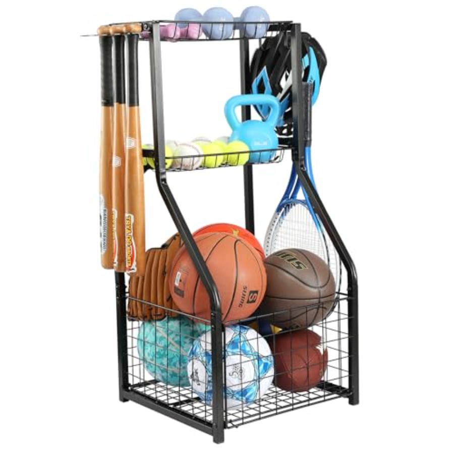 Sports Equipment Rack - Sports Equipment Organizer for Garage OrganizationBall