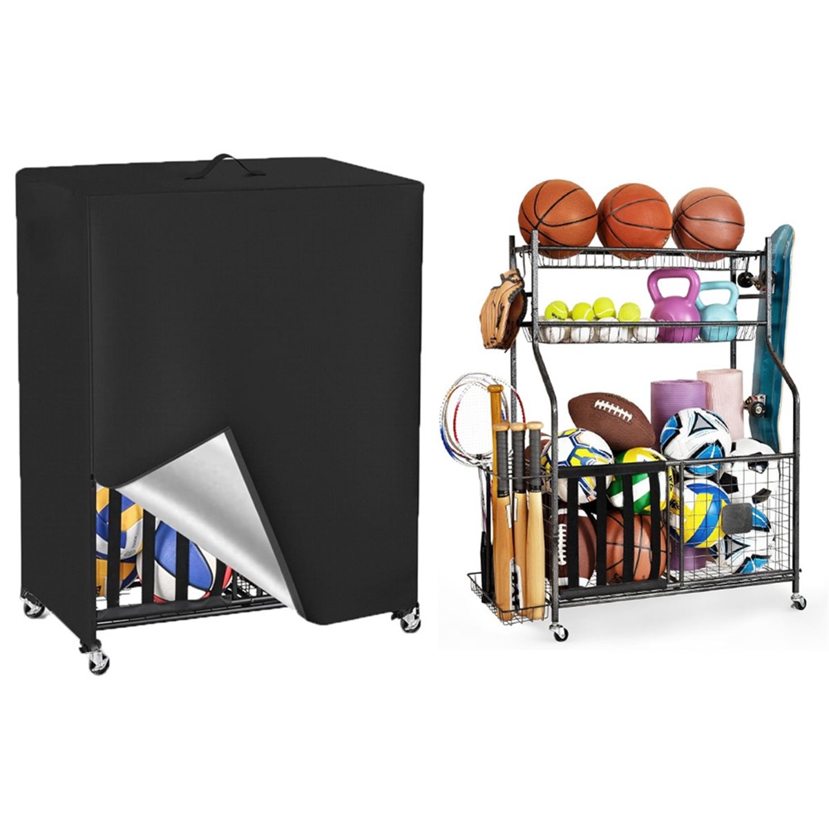 Basketball Rack Cover Garage S - Sports Equipment Bag recensione e prezzo