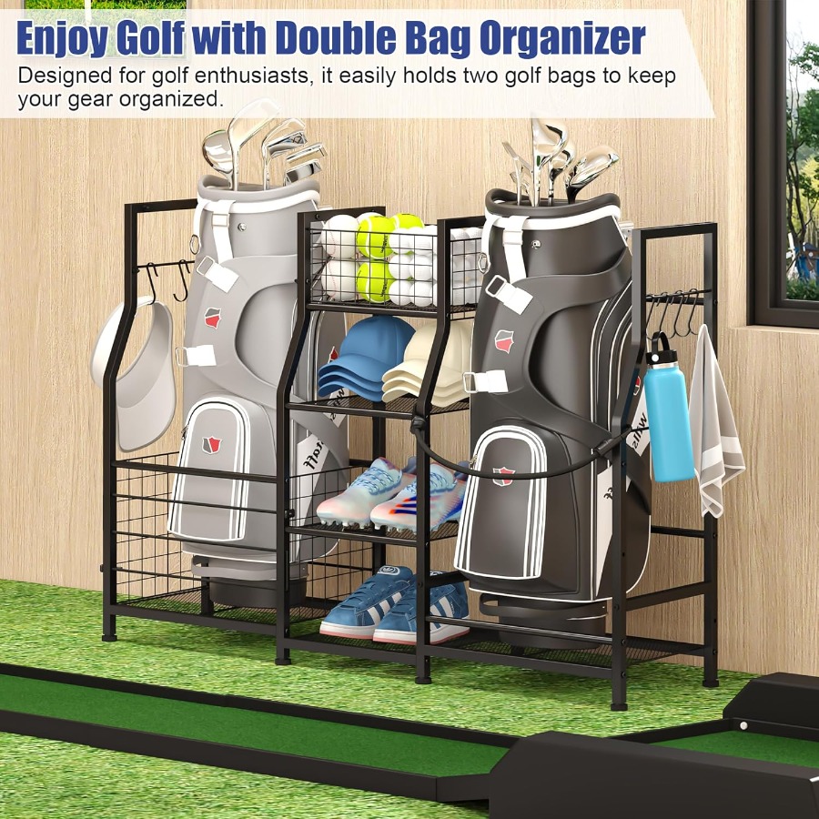 Golf Bag Stand Garage Storage  - Sports Equipment Golf recensione e prezzo