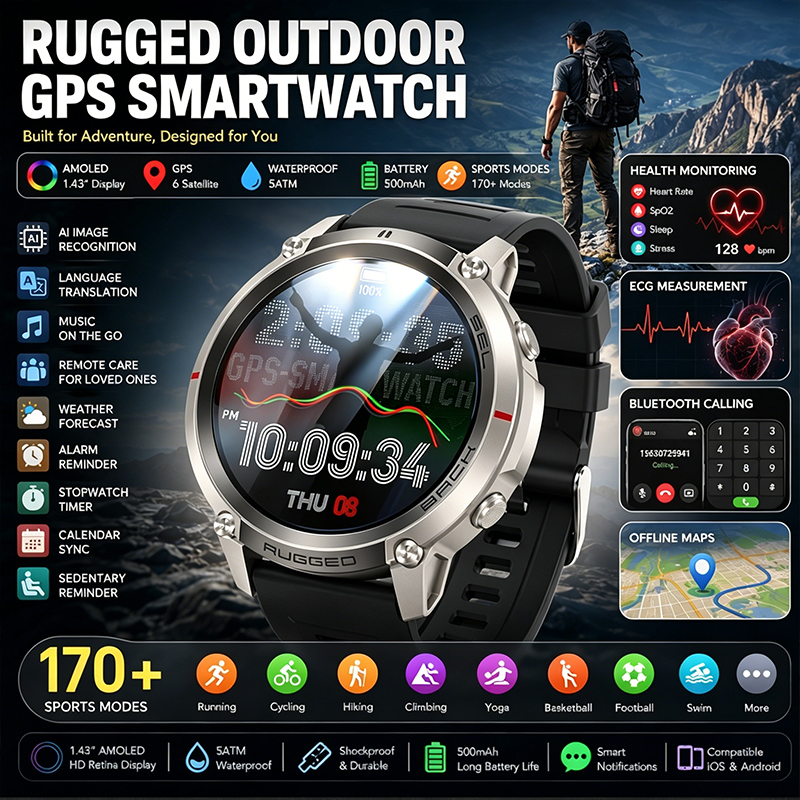 GPS Outdoor Sports Watch1.43 A - Sports Equipment In French recensione e prezzo