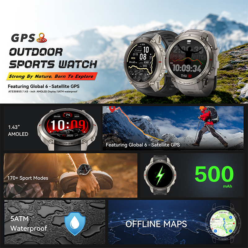 GPS Outdoor Sports Watch1.43 A - Sports Equipment In French recensione e prezzo