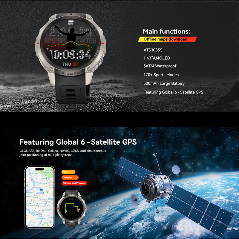 GPS Outdoor Sports Watch1.43 A - Sports Equipment In French recensione e prezzo