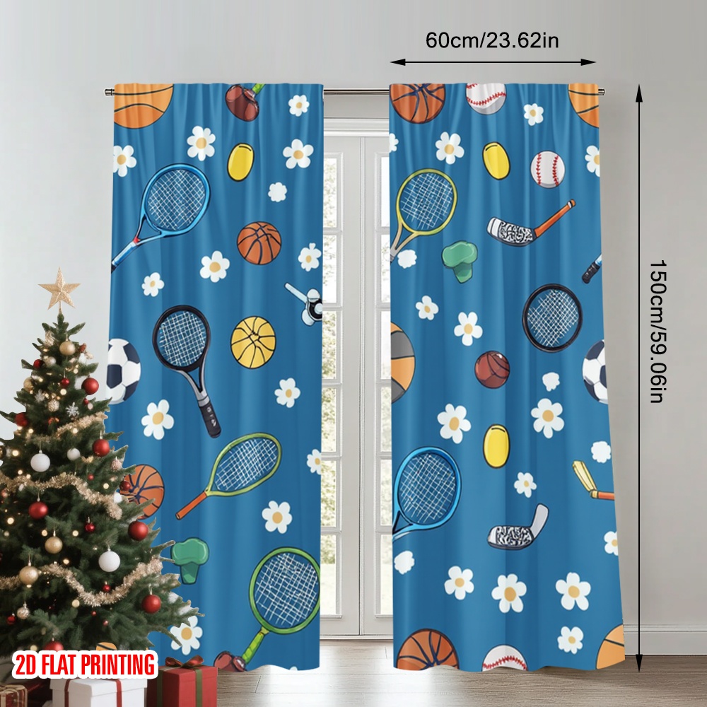 2pcs 2D flat printing Drapes S - Sports Equipment In French recensione e prezzo