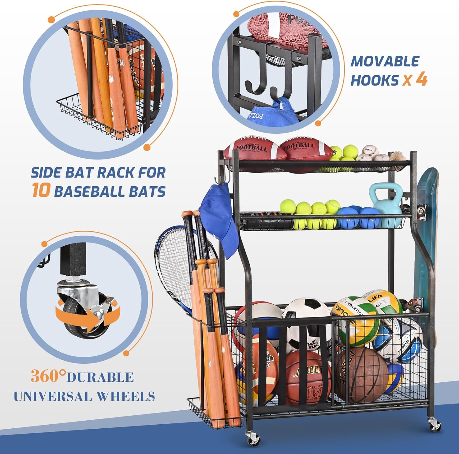 Sports Equipment Storage Rack  - Sports Equipment Rack recensione e prezzo